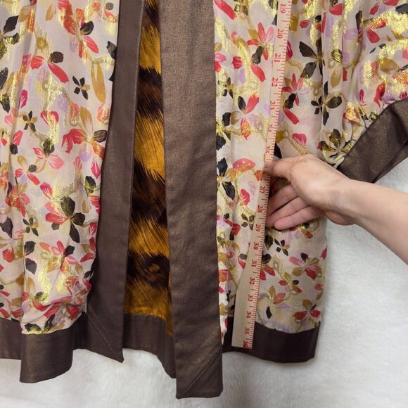 A0001 Diane Von Furstenberg Hadini Reversible Floral & Animal Print Coat Size 8 - Picture 7 of 16